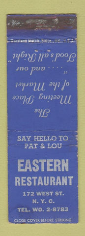 Matchbook Cover - Eastern Restaurant New York City WEAR