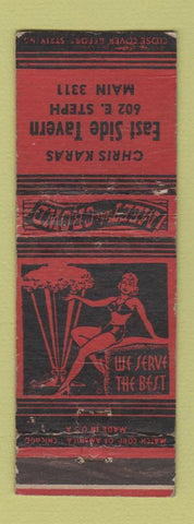 Matchbook Cover - Chris Karas East Side Tavern girlie WORN