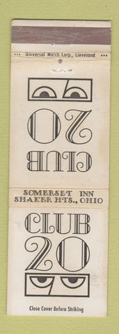Matchbook Cover - Club 20 Shaker Heights OH WORN
