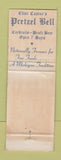 Matchbook Cover - Pretzel Bell Ann Arbor MI Restaurant WEAR