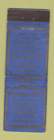 Matchbook Cover - Eau Claire Cafe WI WORN