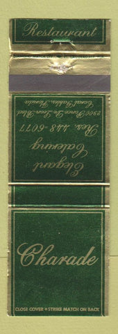 Matchbook Cover - Charade Restaurant Coral Gables FL