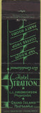 Matchbook Cover - Hotel Stratton Grand Island NE
