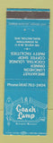 Matchbook Cover - Coach Lamp Restaurant Burlington WI