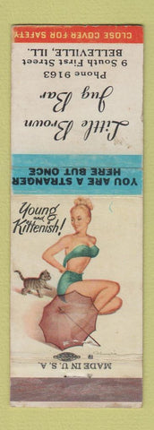 Matchbook Cover - Little Brown Jug Bar Belleville IL pinup WEAR