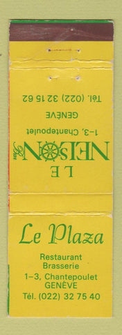 Matchbook Cover - Le Plaza Restaurant Geneve Switzerland WEAR
