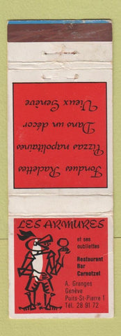 Matchbook Cover - Les Armures Restaurant Geneve Switzerland WEAR