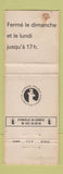 Matchbook Cover - Les Armures Restaurant Geneve Switzerland WEAR