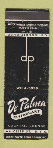 Matchbook Cover - De Palma Restaurant New York City WEAR