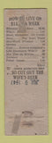 Matchbook Cover - E Dal Porto Deli Niagara Falls NY pinup WORN