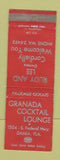 Matchbook Cover - Granada Cocktail Lounge Dania FL