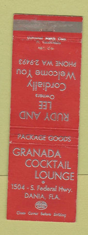 Matchbook Cover - Granada Cocktail Lounge Dania FL