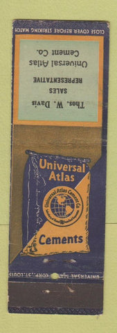 Matchbook Cover - Atlas Cement Thos Davis UNIVERSAL LONG WEAR