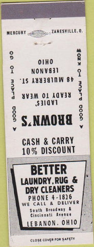 Matchbook Cover - Better Laundry Rug Dry Cleaners Lebanon OH