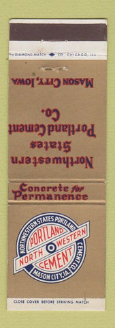 Matchbook Cover - Portland North Western Cement Mason City IA