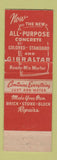 Matchbook Cover - Gibraltar Concrete Lutz Lumber Coal