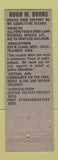 Matchbook Cover - Hugh Burns State Senator Election CA?