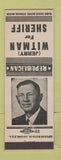 Matchbook Cover - Jerry Witman for Sheriff Election