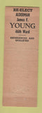 Matchbook Cover - James F Young Alderman Election