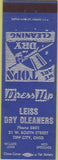 Matchbook Cover - Leiss Dry Cleaners Tipp City OH