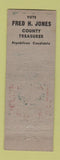 Matchbook Cover - Fred H Jones County Treasurer Election
