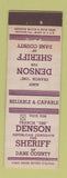 Matchbook Cover Francis Denison Sheriff Election Dane County ADVANCE Madison WI
