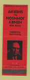 Matchbook Cover - Henry Johnson for Sheriff Election