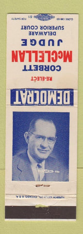 Matchbook Cover - Corbett McClellan Judge Election Delaware Superior Court