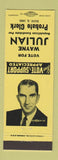 Matchbook Cover - Wayne Julian Probate Clerk Election 1962
