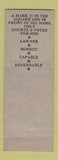 Matchbook Cover - Martin K Miller State Representative Election