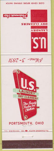 Matchbook Cover - US Laundry Dry Cleaning Portsmouth OH