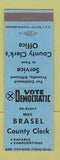 Matchbook Cover - Max Brasel County Clerk Election