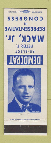 Matchbook Cover - Peter F Mack Jr Congress Representative Election