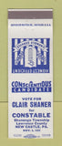 Matchbook Cover - Clair Shaner Constable Election New Castle PA