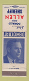 Matchbook Cover - Donald Don Allen Sheriff Election