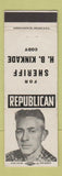 Matchbook Cover - HB Kinkade Sheriff Election Cody MI