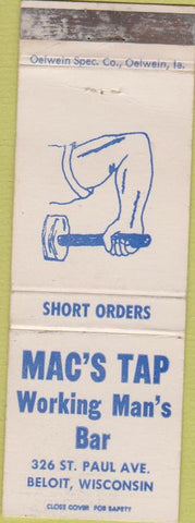 Matchbook Cover - Mac's Tap Belit WI bar WEAR