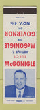 Matchbook Cover - Arthur McGonigle Governor Election PA Pennsylvania