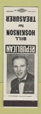 Matchbook Cover - Bill Hoskinson Treasurer Election