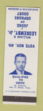 Matchbook Cover - William Leckemby Jr Judge Election Orphan Court
