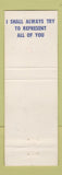Matchbook Cover - Dominick E Cioffi General Assembly Election New Castle PA