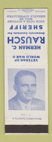Matchbook Cover - Herman Rausch Sheriff Election
