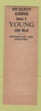 Matchbook Cover - James F Young Alderman Election