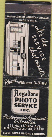 Matchbook Cover - Royaltone Photo Service Hollywood CA WEAR
