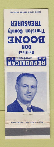 Matchbook Cover - Don Boone Thurson County Treasurer WA