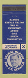 Matchbook Cover - George Murphy US Senator CA Election