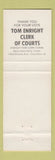 Matchbook Cover - Tom Enright County Clerk of Courts Election Columbus OH