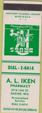 Matchbook Cover - AL Iken Drugs Racine WI