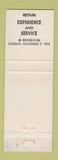 Matchbook Cover - Edward McBroom State Senator  Election 1972