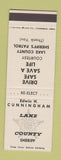 Matchbook Cover - Edwin Cunningham Lake County Sheriff SAMPLE